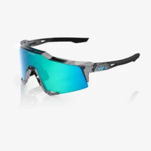 100 PERCENT SUNGLASSES - SPEEDCRAFT - MLB AUTHENTIC POLISHED TRANSLUCENT GREY BLUE TOPAZ MIRROR LENS